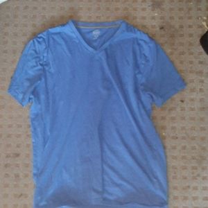 Blue v neck shirt